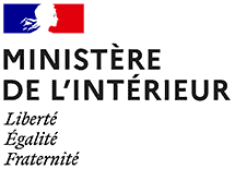 Logo Ministère de l'Intérieur. Drapeau français et profil de Marianne.