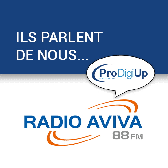 Logo de Radio Aviva 88 fm, émission concernant ProDigiUp.